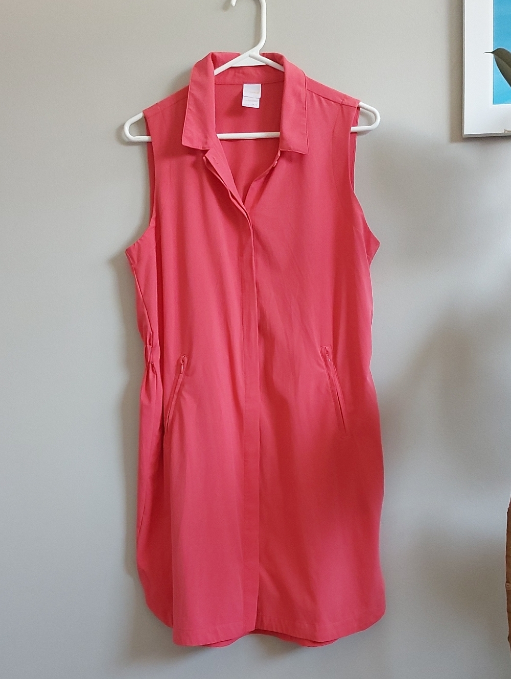 Lole Sleeveless Collared Shift Dress in Coral Pink